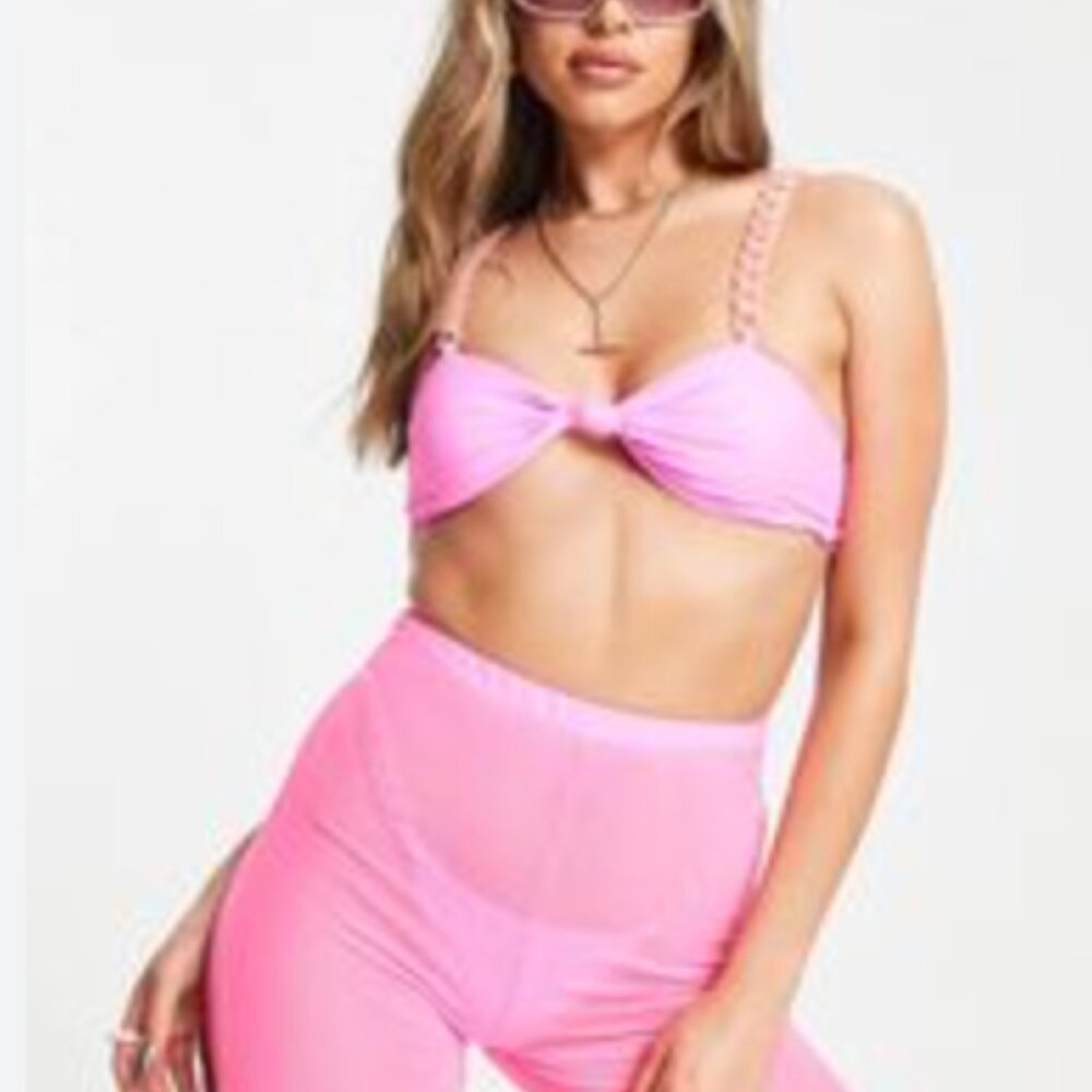 NWT For Love and Other Things Swimsuit Set with Cover Up Bottoms Size L